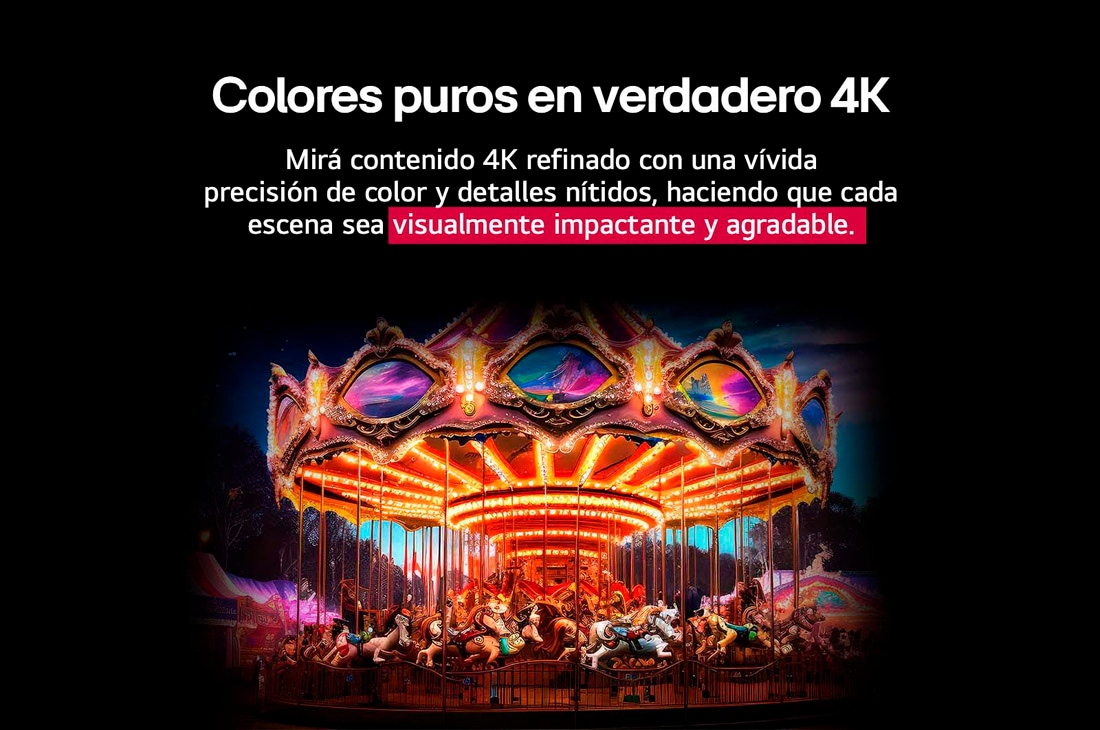 LG TV LG NanoCell AI 55'' │ UHD 4K │ Procesador Alpha 7 4K Gen8, Una imagen dividida por la mitad para mostrar un antes y un después de Colores puros en 4K real. La parte izquierda del carrusel es nítida y colorida, mientras que la derecha está difuminada. El títul, 55NANO80ASA, thumbnail 6